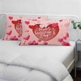 thumbnail image 3 of Valentine's Day Pillow Covers, Linen Long Throw Pillow Case, Watercolor Heart Love Modern Boho Holiday Pillow Protector Decorative Cushion Cover for Living Room/Bedroom 16" x 24", 3 of 8
