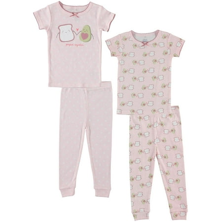 

Cutie Pie Dreamers Baby Girl & Toddler Girl 4PC Tight Fit Cotton Sleep Set Size 12M-4T