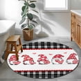 thumbnail image 3 of Valentine's Day Round Area Rug 3Ft Washable Small Circle Rugs for Kitchen Entryway, Pink Love Gnomes Geart Black Plaid Non-Slip Carpet Floor Mats Indoor Outdoor Carpet Runner Aesthetic Home Decor, 3 of 8