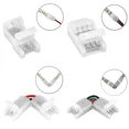thumbnail image 2 of Conector de tira de LED de 2/3/4 pines, tira de luz sin soldadura a conector eléctrico de cobre para terminales de cable de tira WS2812B RGB 5835, 2 of 5