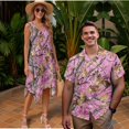 thumbnail image 2 of Garronmavis Matching Beach Outfits for Couples Mens Button Up Shirt and Polyester Womens Sleeveless Dress Camo Hunting Print Flowy Hawaiian Vacation Sundress with Pocket, 2 of 7
