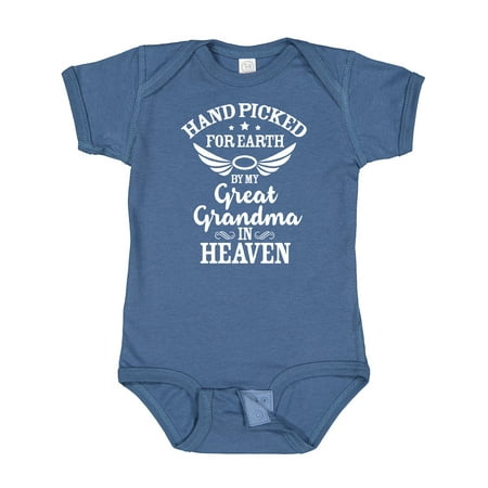 

Inktastic Handpicked for Earth by My Great Grandma in Heaven Gift Baby Boy or Baby Girl Bodysuit