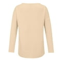 thumbnail image 4 of Breezora Womens Oversized Long Sleeve T Shirt New Solid Color Casual Comfort Loose Fit Top L Size Beige, 4 of 4