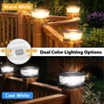 thumbnail image 5 of 8PK 4”x4“ Solar Post Cap Lights, Fits 4 x 4 Wooden/Vinyl Posts, 32 LED Dual Color Cool White & Warm White, Solar Fence Post Lights 800mAh Outdoor Solar Lights, 5 of 8
