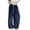 Navy, variant on Womens Drawstring Wide Leg Pants High Waisted Patchwork Scalloped Waist Trousers with Pockets Casual Vacation Workout Pants Black