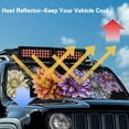 thumbnail image 4 of Uorisanigo Windshield Sun Shade Compatible with Jeep Wrangler TJ JK JKU 1996-2018 16.5"x52.5" Folding Front Window Sun Shade for Wrangler TJ JK, Car Accessories (Mandala Lotus), 4 of 7
