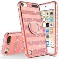 thumbnail image 3 of Compatible for Apple iPod Touch 6 Case, iPod Touch 5 Case, SOGA Cute Girl/Women Rhinestone Bumper Sparkling Glitter Bling Diamond Phone Cover with Magnetic Ring Stand - Rose Gold Strip, 3 of 6