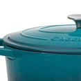 thumbnail image 2 of Crock-Pot 5 Quart Round Enamel Cast Iron Covered Dutch Oven Slow Cooker, Teal, 2 of 5