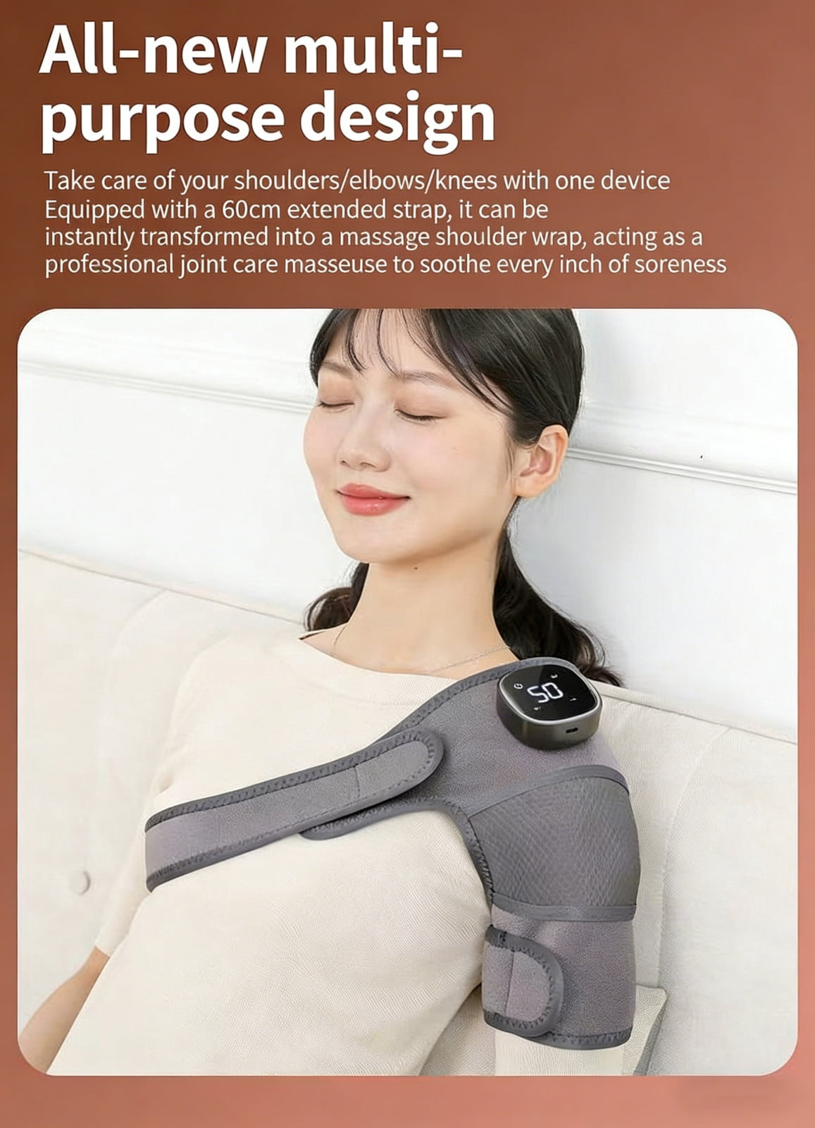 Rejuvacare Shoulder Massager - Rejuvacare Triple Method Massager-Heat, Massage & Compression for Pain Relief Deep Tissue,Cordless Shoulder Heating Pad with Massage,Rotator Cuff Heating Pad