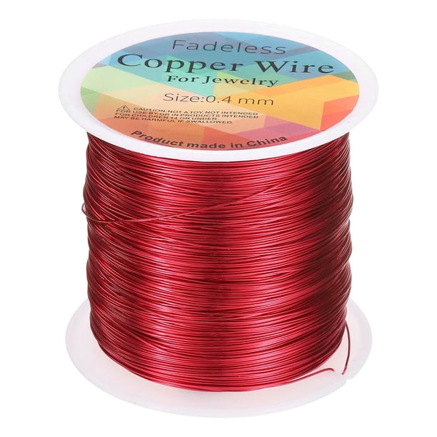 Alambre Artístico Uxcell 328ft 26 Calibre Alambre de Cobre para Manualidades, Rojo Brillante