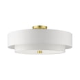 thumbnail image 4 of Livex Lighting Meridian 9.5" 5-Light Metal & Fabric Semi Flush in Satin Brass, 4 of 17