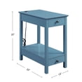 thumbnail image 3 of Simple Relax Wood Accent Table with 2 Drawers and a Shelf Teal, 3 of 5