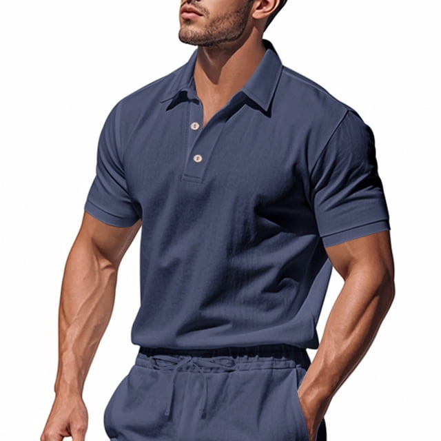 pstuiky camiseta de hombre, Camiseta informal de manga corta para hombre, estilo deportivo, color liso, para fitness ropa de hombre l