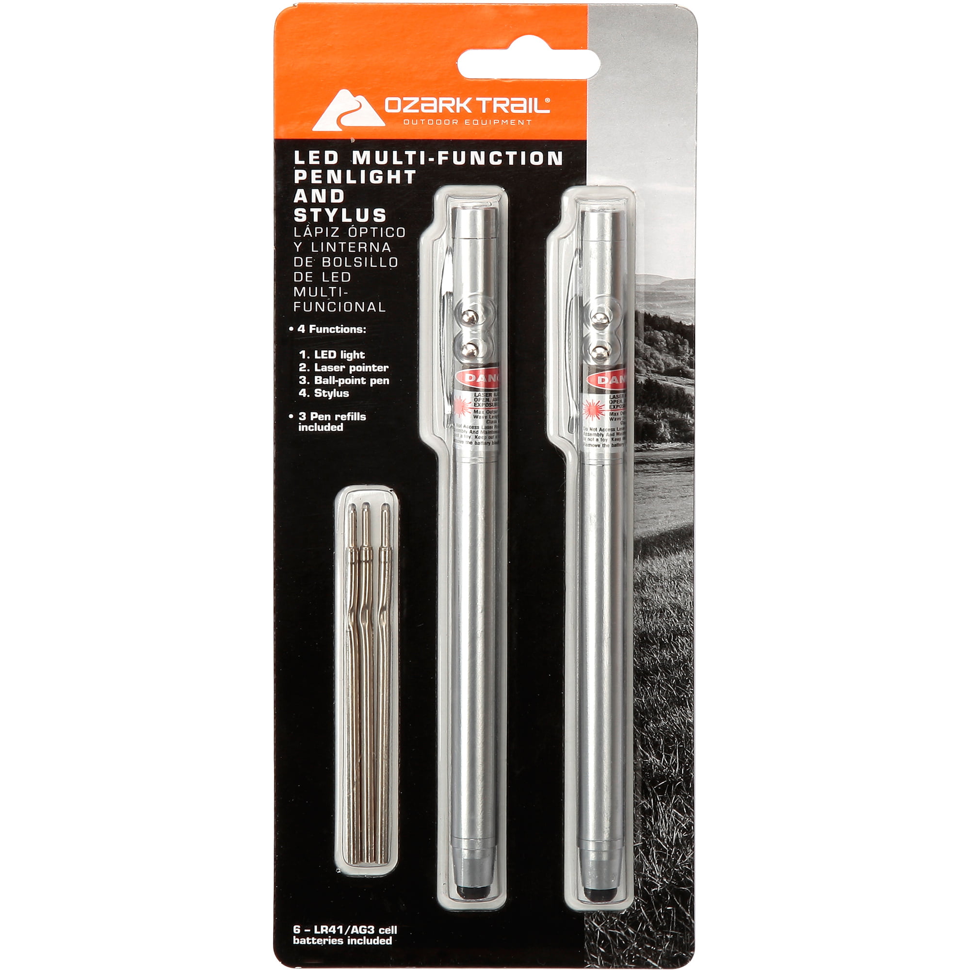 Ozark Trail Multi Functional Pen Lights, 2 Pack