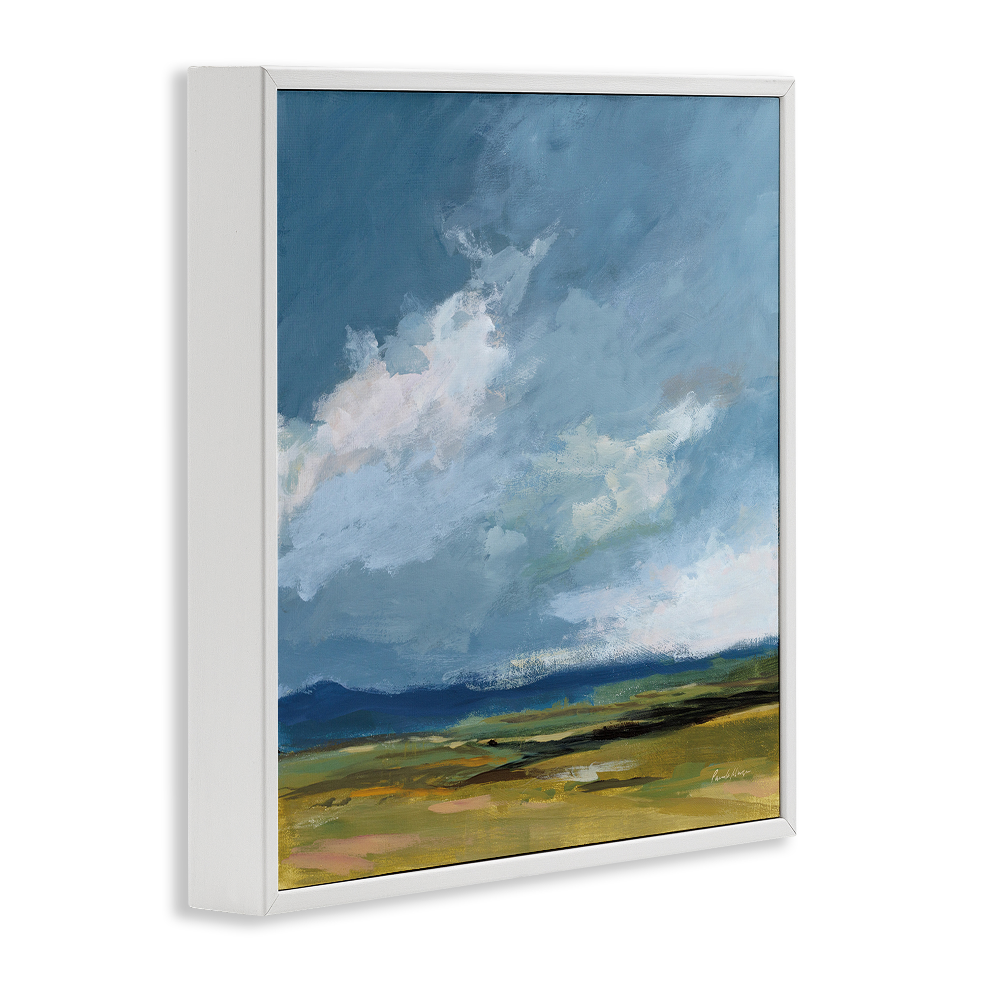 Stupell Industries August Storm Landscape Landscape Painting White Framed Art Print Wall Art, 12 x 12