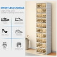 thumbnail image 3 of Dextrus 10 Tiers Easy Assembly Shoe Box with Magnetic Door, Holds 20 Pairs, White, 3 of 5