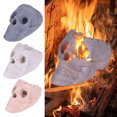 thumbnail image 1 of Musbetu Ceramic Human Skull Campfire Log Reusable Fireproof Campfire Pit Skull Gas Log for Bonfire Fireplace Halloween Decor, 1 of 7