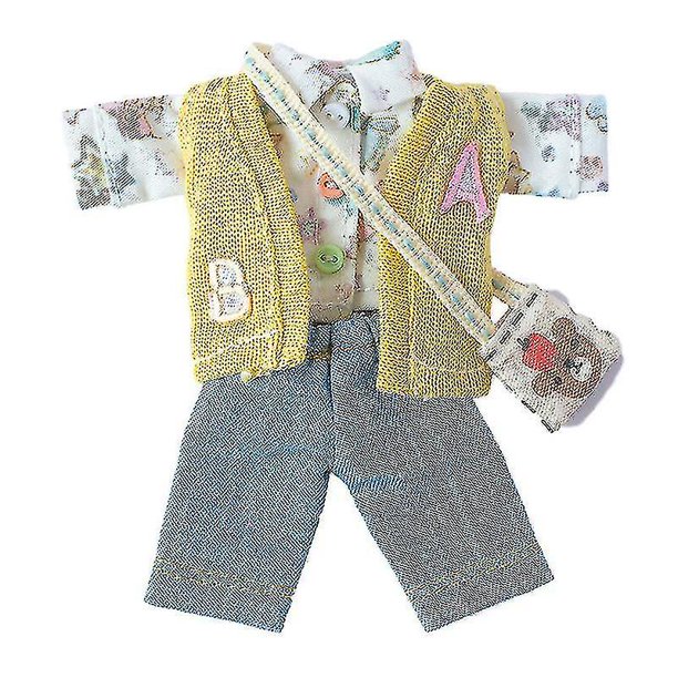 Ob11 Ropa de muñeca Casual con capucha Cute I Coat Denim Et Pant