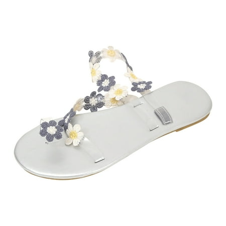 

BADHUD Lace Flower Sandals for Women Sandals for Women Dressy Summer Open Toe Gladiator Sandals Flat Sandals for Women Dressy Clip Toe Ring Sandals for Women Wedding 2024