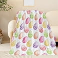 thumbnail image 4 of Matoen Flannel Throw Blanket Happy Easter Colorful Eggs Cozy&Soft Plush Blankets for Bed Couch Living Room Sofa Chair, Easter Eggs Gifts for Kids Adults 39.4"x51.2", 4 of 6