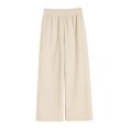 thumbnail image 5 of Pantalones anchos de chenilla gruesa con forro polar para mujer, pantalones casuales holgados de color blanco para otoño/invierno, 5 of 5