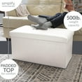 thumbnail image 4 of Simplify Faux Leather Double Folding Storage Ottoman, Modern, Ivory, 4 of 8