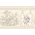 thumbnail image 1 of Papier Peint Précollé Bord - Nature Beige, Perle, Paons Taupe, Canards, Roses Mur Bord Rétro Design, 15 Pi x 7 Po (4,57 M x 17,78 Cm), 1 of 5