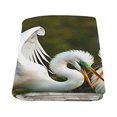 thumbnail image 2 of CADecor Egret Heart Fleece Blankets Bed Throws 58x80 Inches, 2 of 3
