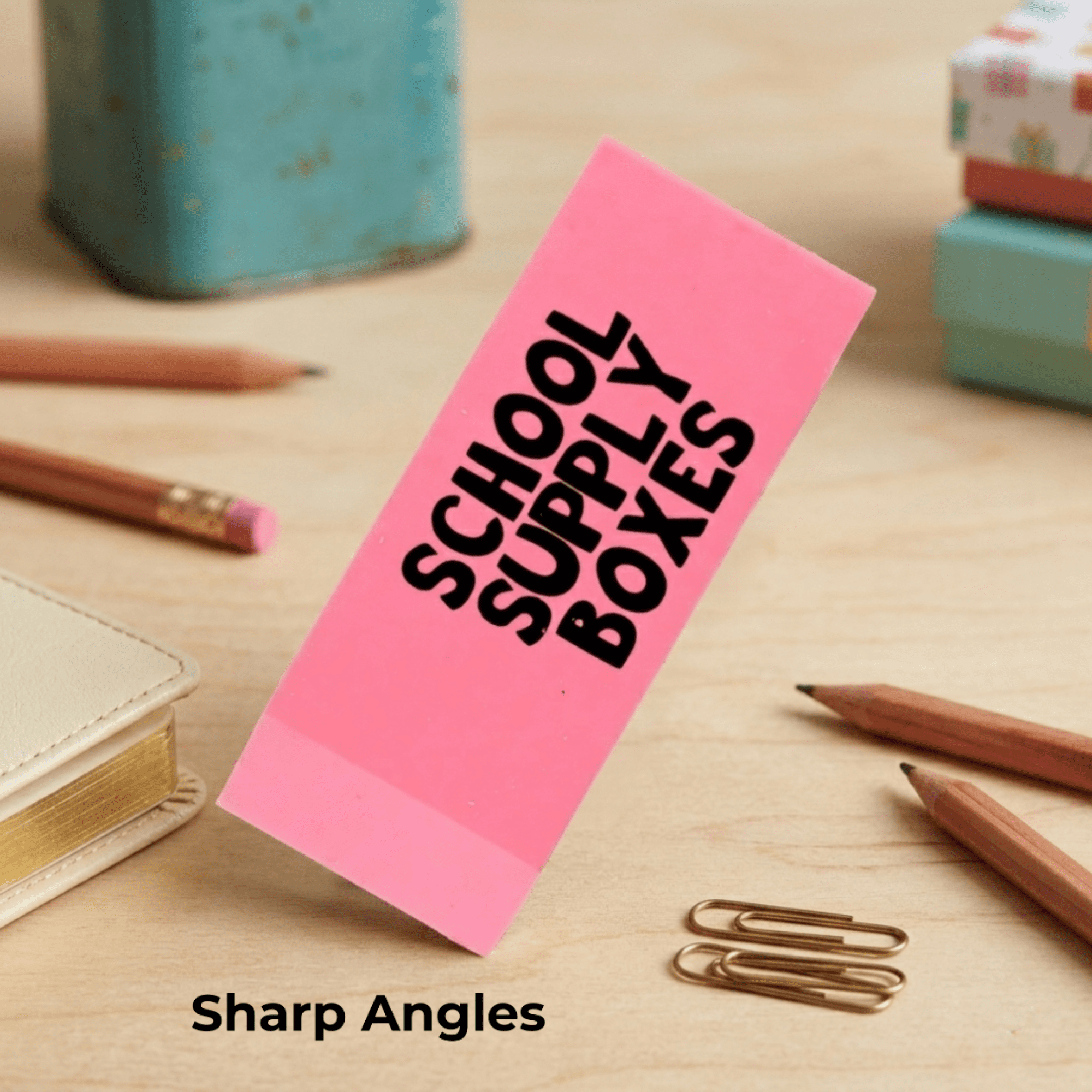 School Supply Boxes | Pink Wedge Erasers | 240 Pack | Smudge-Free and Durable