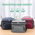 thumbnail image 3 of NFTIGB 16L Big Capacity Leak Proof Lunch Bag Thermal Large Picnic Cool and Warm Insulated Pack Outdoor Food and Beverage Storage Shoulder Bag, Gray, 3 of 7