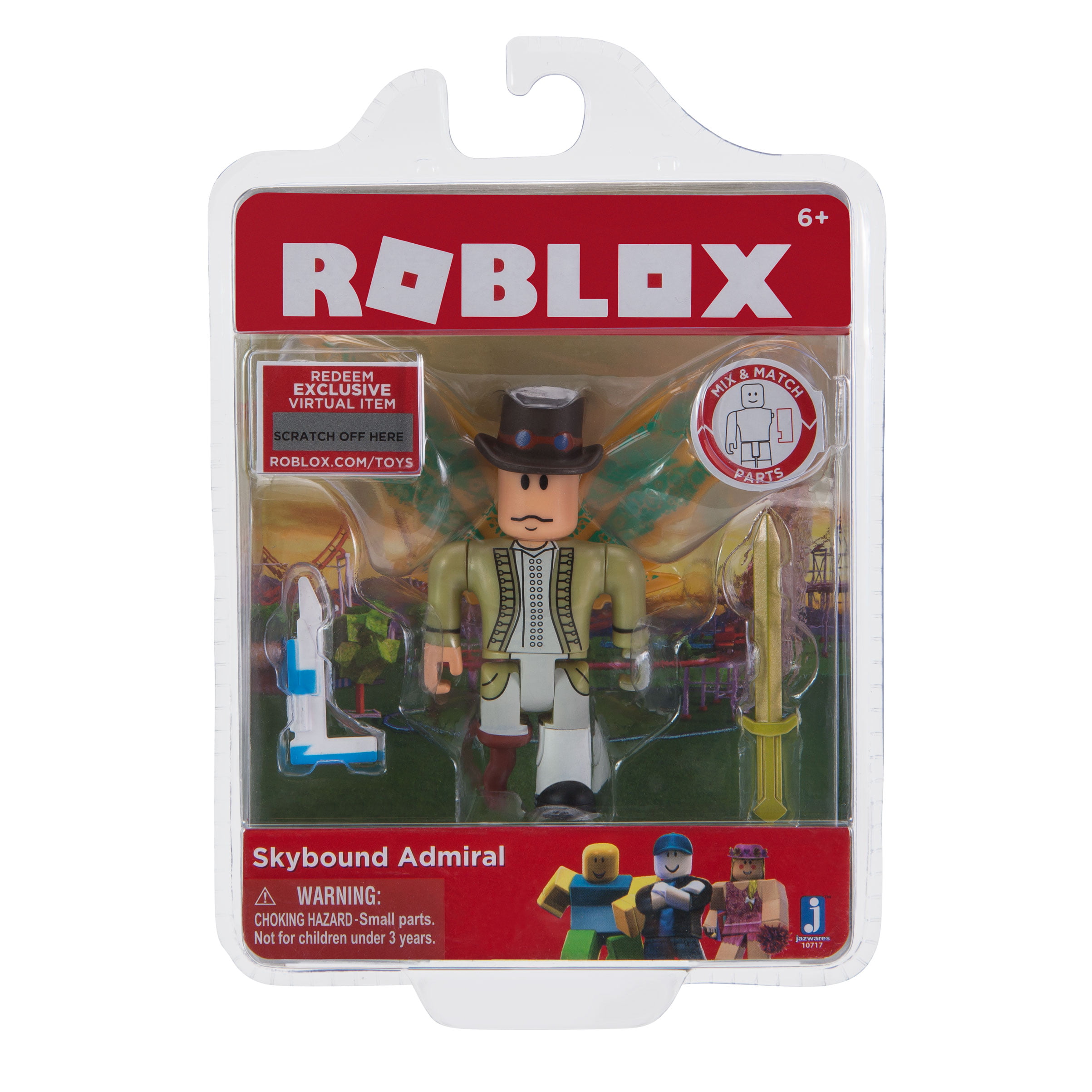 Roblox Action Collection Skybound Admiral Figure Pack Includes Exclusive Virtual Item Walmart Com Walmart Com - codes for skybound roblox xbox one