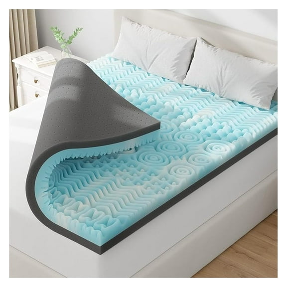 BOBOKY 4 Inch Mattress Topper, 7-Zone Memory Foam Mattress Topper with Cooling Gel, CertiPUR-US Certified for Pressure Relief & Enhanced Sleep Comfort, Twin