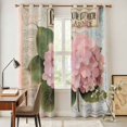 thumbnail image 4 of Pink Vintage Floral Kitchen Curtains 84 Inch Length, Summer Botanical Retro Grommet Top Bedroom Living Room Curtains, Light Filtering Cafe Curtain Drapes 2 Panels Set 84''x84'', 4 of 9