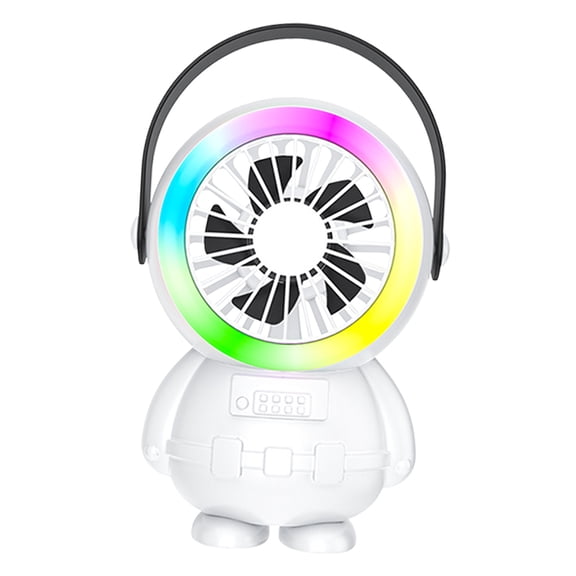 Cooling Fan with 3 Speed Adjustable Direction Rechargeable Desk Outdoor Desk Fan with LED Light for Home Bedroom Camping