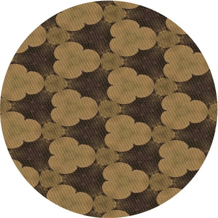 

Ahgly Company Indoor Round Patterned Cinnamon Brown Area Rugs 5 Round