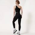 thumbnail image 7 of Women's One Shoulder Cropped Active Tank Top with Asymmetrical Neckline - Small, Black, 7 of 7