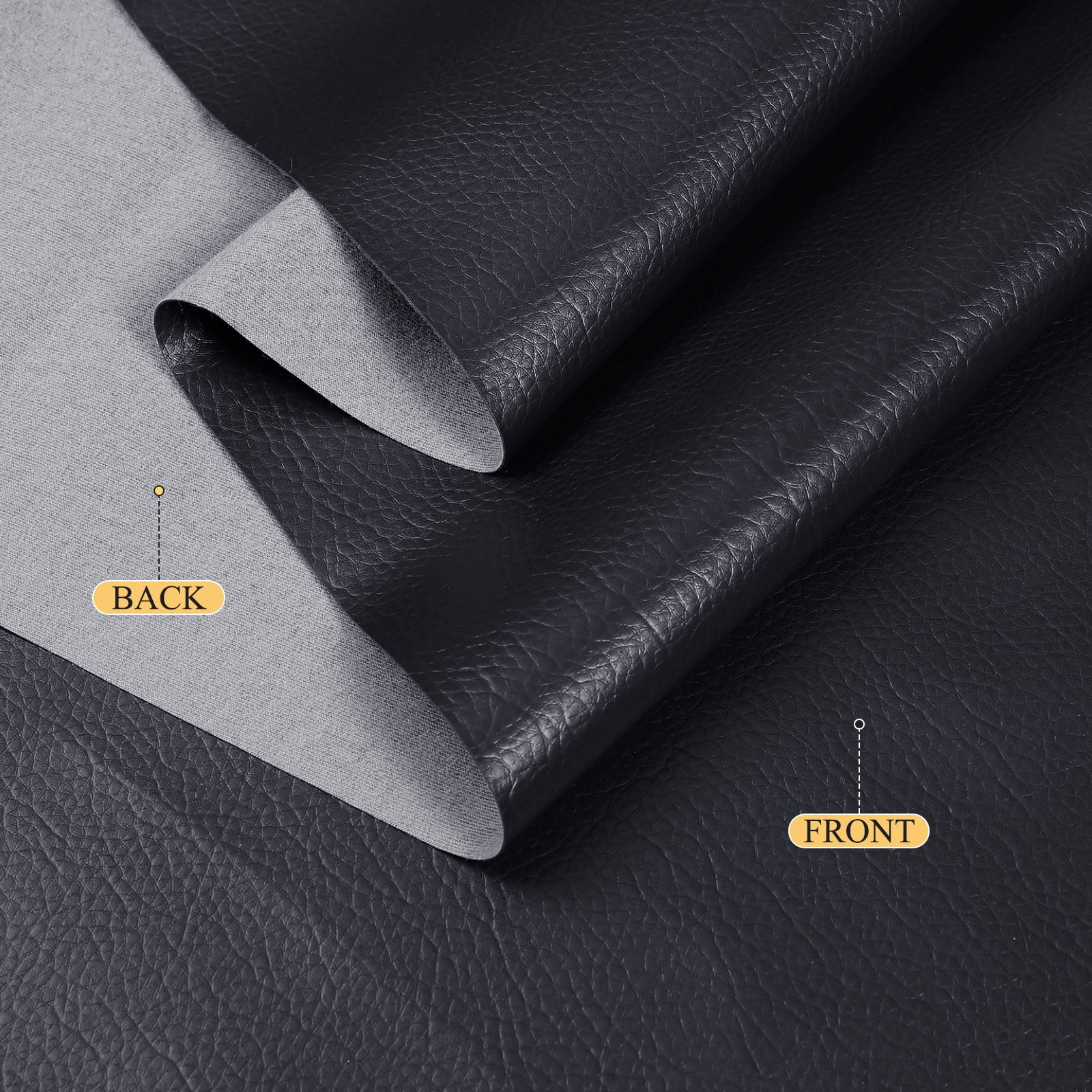 ANMINY Litchi Pattern Faux Leather Fabric, 1 Yard, 55in Wide Upholstery Leather for Headboard, Wall Decor, Sofa, Crafts, Sewing, Wallets, Handbags