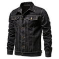 thumbnail image 4 of Baqcunre Jackets For Men Men'S Single Breasted Denim Jacket With Lapel Casual Slim Fit Denim Jacket In Cotton Winter Coats For Men Tops For Men Black L, 4 of 4