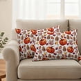 thumbnail image 2 of Fall Orange Pumpkin Outdoor Waterproof Pillow Covers, Thanksgiving Maple Autumn Pine Cone Decorative Rectangle Throw Pillowcase Sofa Cushion Sham for Patio/Couch/Chair, 20"x12" 2 Pack, 2 of 8