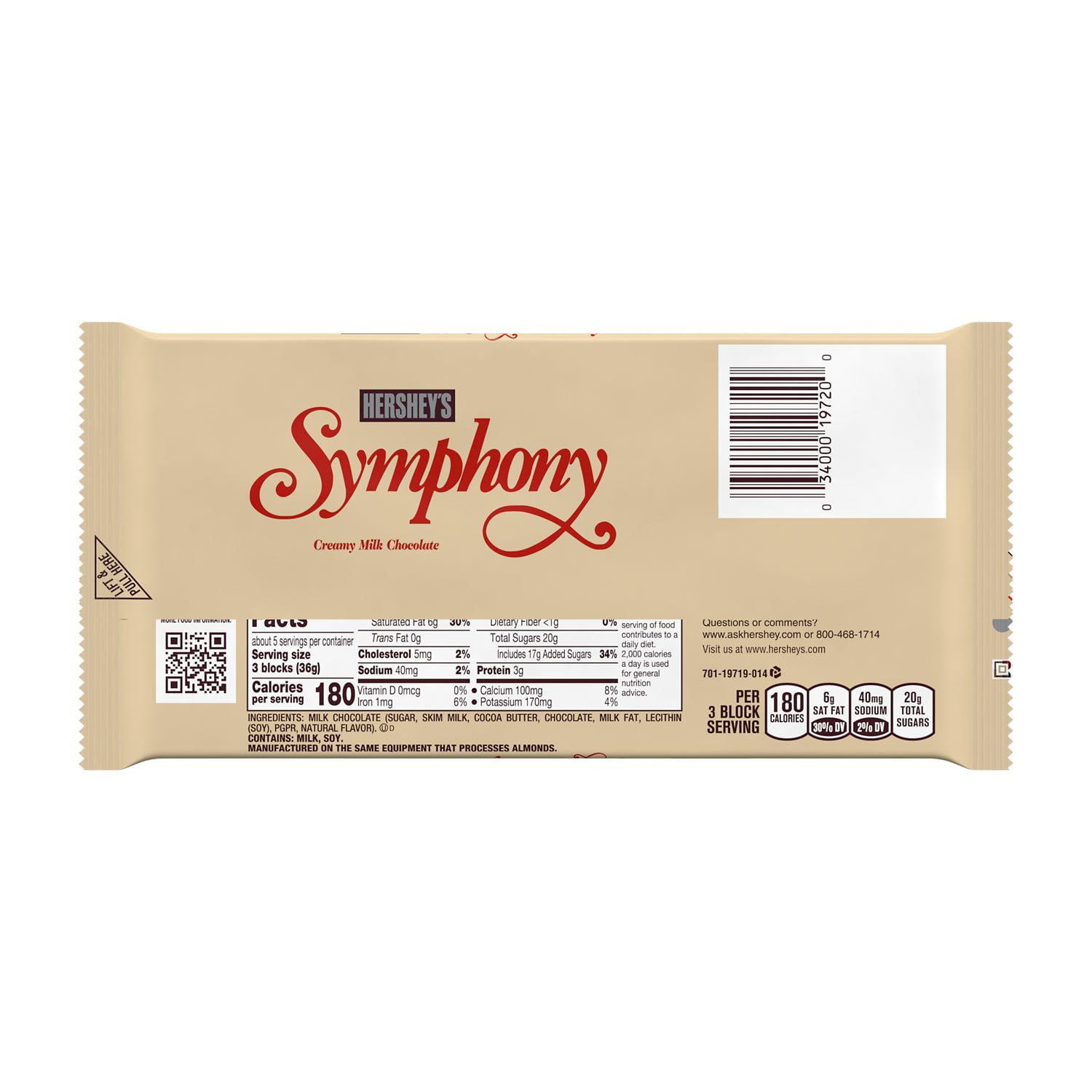Buy Hershey's, SYMPHONY Milk Chocolate, Almonds and Toffee Candy, 6.8 Buy Hershey's, SYMPHONY Milk Chocolate, Almonds and Toffee Candy, 6.8