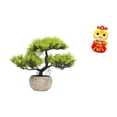 thumbnail image 1 of Árbol bonsái artificial,Árbol bonsái artificial para decoración de escritorio de interior y hogar,Árbol bonsái falso Planta falsa en maceta Planta falsa,Estatua de serpiente, 1 of 8