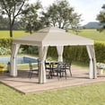 thumbnail image 2 of SUNCROWN 10' x 10' Outdoor Patio Canopy Gazebo with Mosquito Netting- Beige, 2 of 9