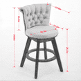 thumbnail image 3 of Tcbosik Swivel Bar Stools Set of 2, Counter Height Bar Chair with Tufted Button Backrest, Modern Upholstered Velvet Bar Chair with Wood Legs for Kitchen Island, Dining Room, Living Room, Gray, 3 of 11