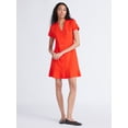 thumbnail image 2 of Free Assembly Women's Button Front Mini Dress with Ruffle Hem, Sizes XS-XXL, 2 of 5