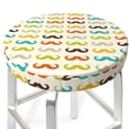 thumbnail image 3 of Haiem Colorful Mustache Cushion Round Bar Chair Seat Cover Bar Chair Cushion Covers Elastic Washable Bar Chair Cover,Protects from Scratches and Stains-13 inch, 3 of 7