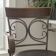 thumbnail image 4 of Powell Big & Tall 30" Indoor Metal Ornate Swivel Bar Stool with Arms, Bronze/Dark Brown Faux Leather, 4 of 13