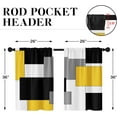 thumbnail image 4 of Yellow Kitchen Curtains 36 Inch Length Black Grey White Window Curtains Over Sink Set of 2, Abstract Geometric Short Tier Curtain for Kitchen, Modern Art Small Kitchen Decor 26x36 Inch, 4 of 6