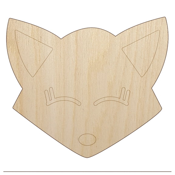 Fox Face Wood Shape Unfinished Piece Cutout Craft DIY Projects - 4.70 Inch Size - 1/4 Inch Thick