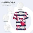 thumbnail image 4 of Daiia Pink Flamingos Mens Baseball Jersey Button Down Shirts Short Sleeve Sports Uniforms-Medium, 4 of 9