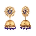 thumbnail image 4 of Efulgenz Indian Jewelry Bollywood Antique Crystal Kundan Jhumki Jhumka Earrings Set for Women, 4 of 4